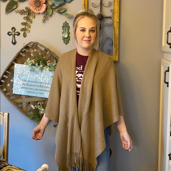 Croft & Barrow Cape Open Front Cardigan Knitted - Picture 1 of 3